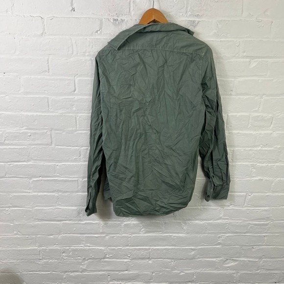 Scalpers Men's Casual Button Down Shirt Long Sleeve Collar Neck Green Size 39 - Picture 2 of 5